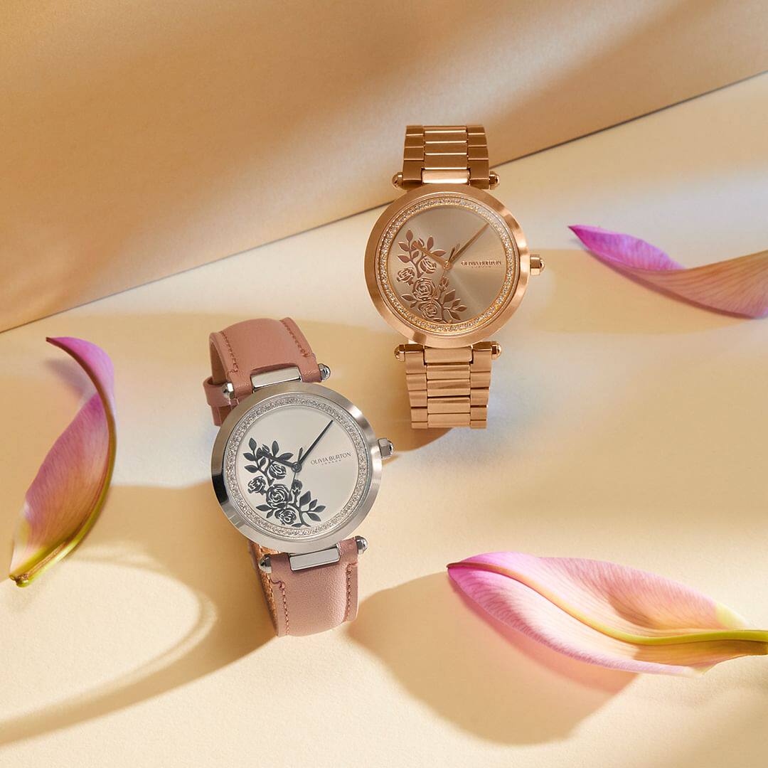 OliviaBurton手表女轻奢小众蔷薇晶钻新款正品女士OB女表七夕礼物