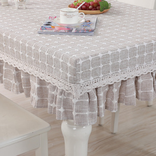 桌布轻奢高级感茶几餐桌布幼儿园桌套罩棉麻加厚防滑防尘防烫全包