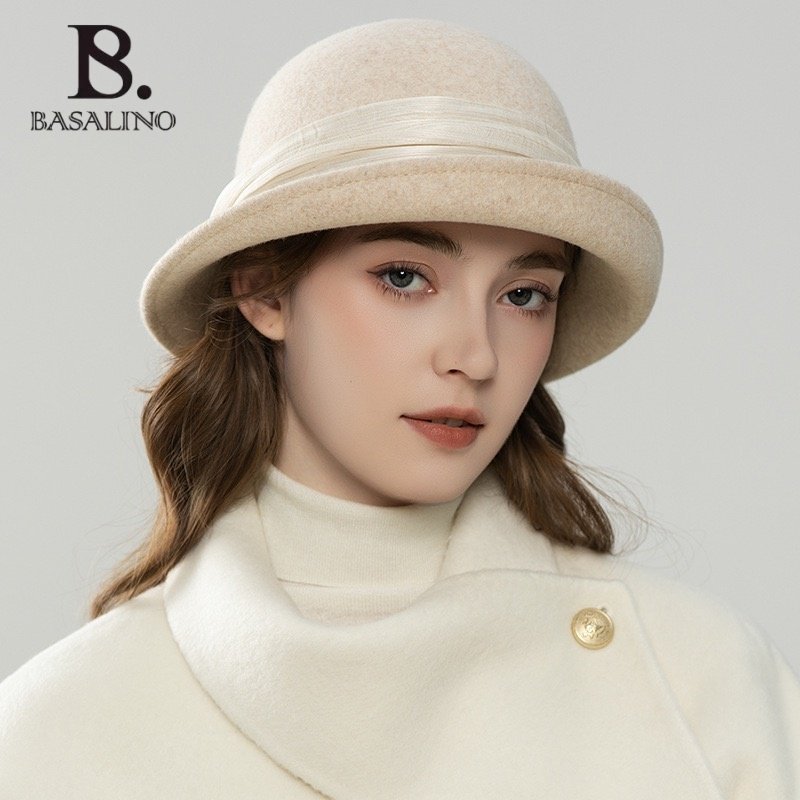 芭莎时尚法式羊毛女士帽名媛风羊毛帽赫本风女帽优雅英伦百搭渔夫
