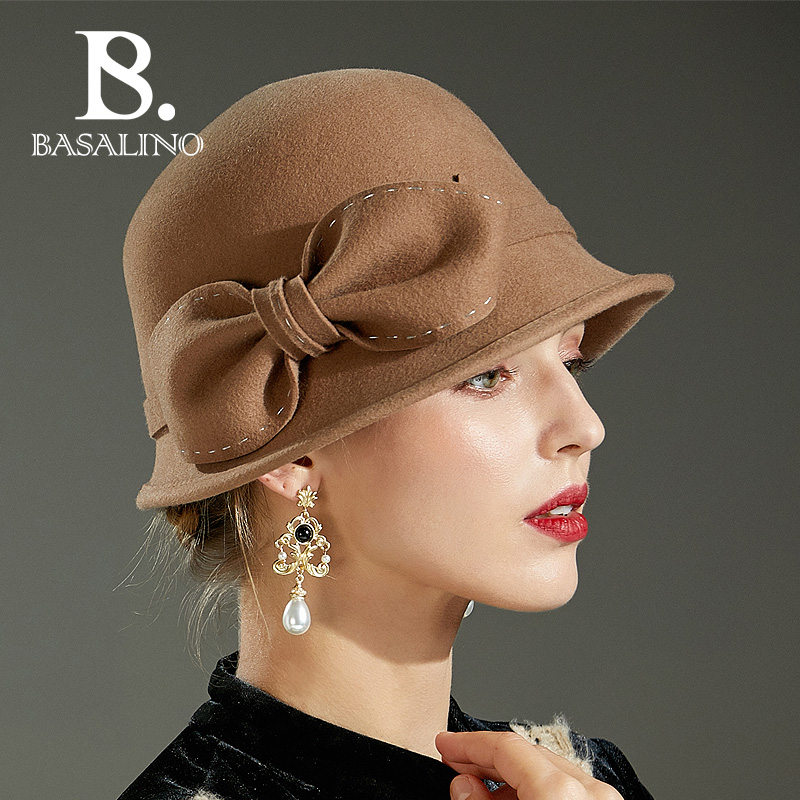 维多利亚纯羊毛淑女复古风小礼帽