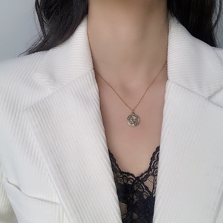 chic小众设计感韩版简约气质个性网红硬币项链女潮废话学生锁骨链在类目 饰品/流行首饰/时尚饰品新, 项链中 - 来自Buy2taobao.com提供专业的淘宝代购服务