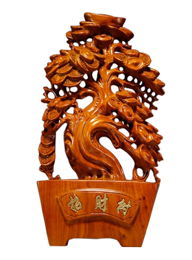 摇钱树红木乔迁送礼收银台工艺品