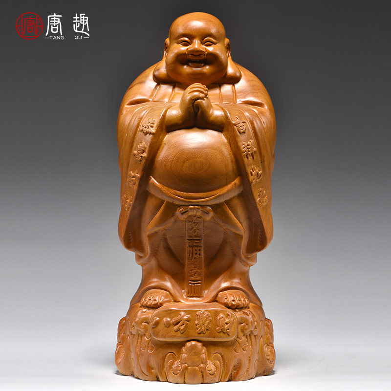 香樟木雕弥勒佛像摆件