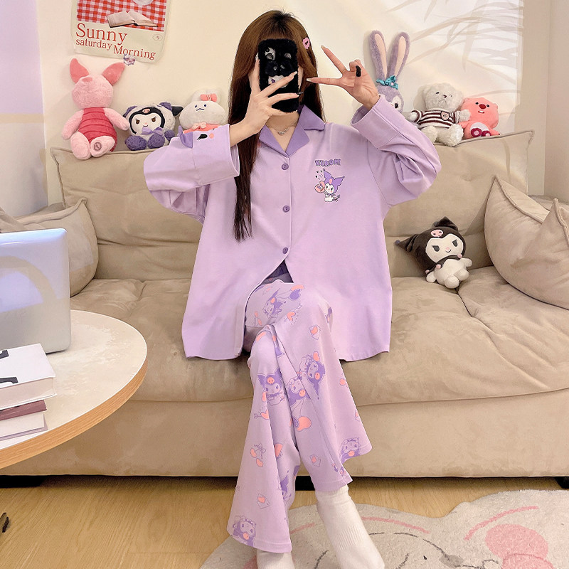 三岁潮儿童睡衣女童春秋季冬纯棉可爱图案女孩长袖大码流行家居服