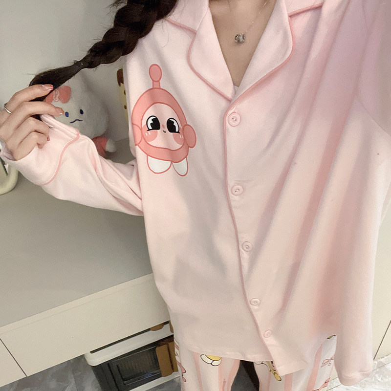春天保暖套十五冬天春秋季女童女孩长袖小兔子儿童纯棉睡衣家居服