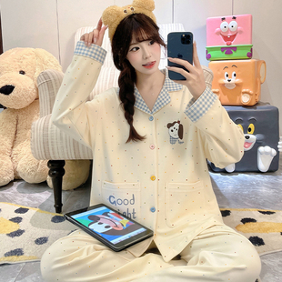 儿童睡衣女童加大码十岁纯棉内衣套秋冬季卡通狗长袖女孩春天十四