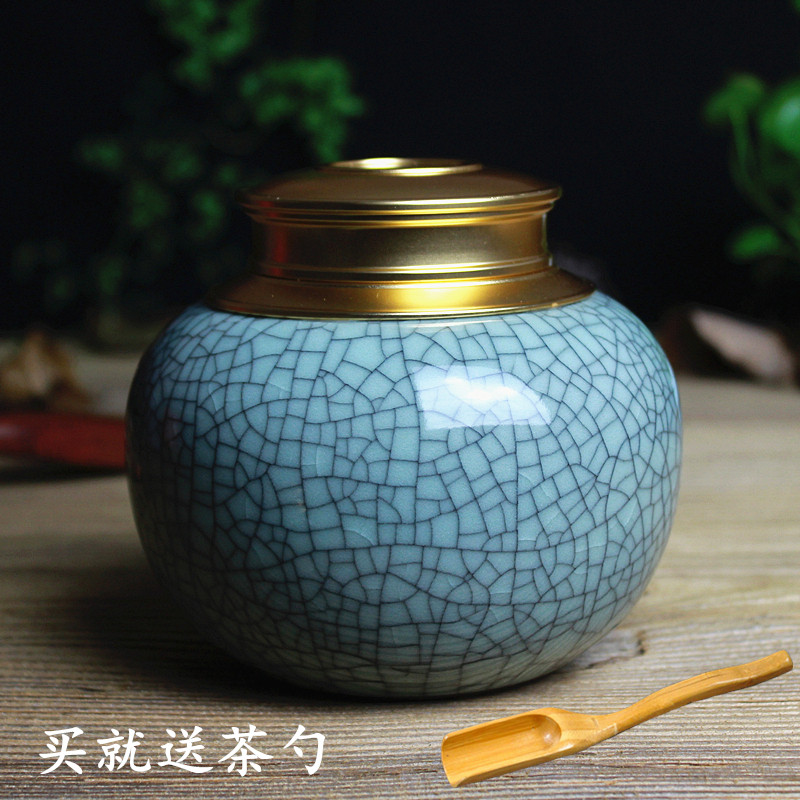 陶瓷手工金属储茶罐