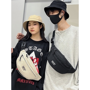 进口胸包女情侣单肩男女多功能运动大容量斜挎包休闲街头腰包防