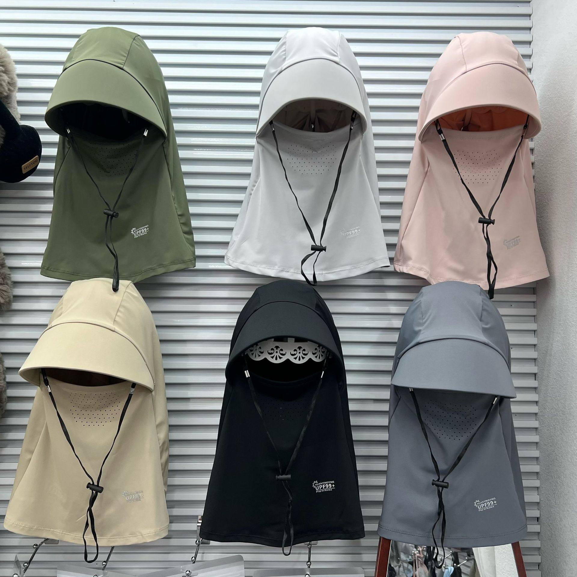 进口夏季男女全脸遮阳帽子防晒帽防紫外线户外骑行护颈面罩太阳