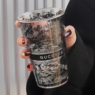 进口霸王牛奶杯带水杯家用茶姬翻口杯情侣款茶马古道玻璃杯男生