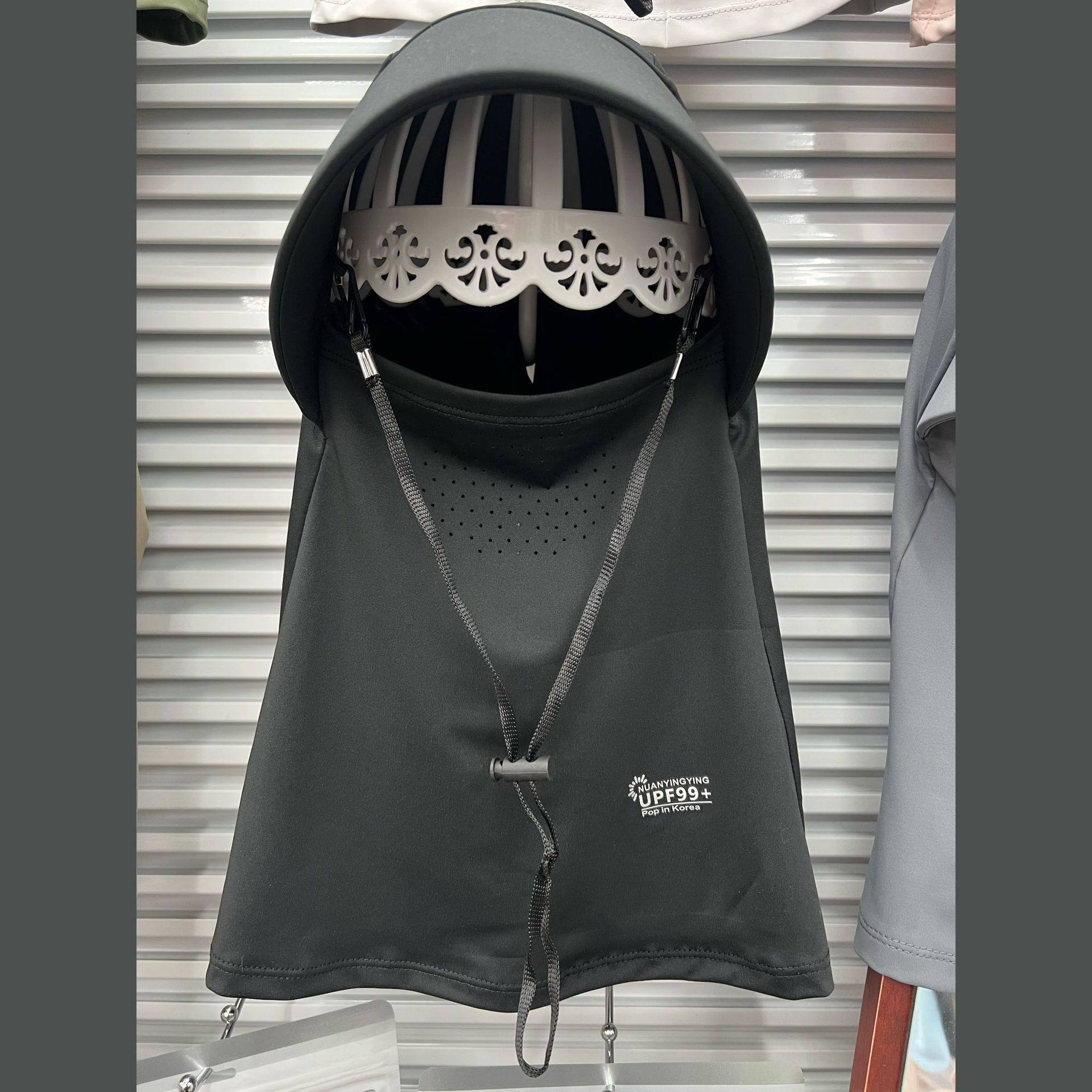 进口夏季男女全脸遮阳帽子防晒帽防紫外线户外骑行护颈面罩太阳