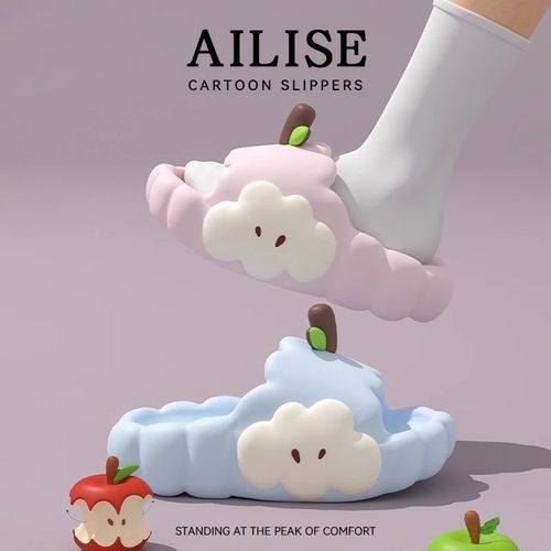 进口苹果拖鞋女士夏季外穿2025时尚超火防滑家居可爱卡通凉拖女