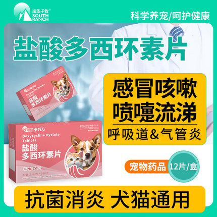 盐酸多西环素片猫咪感冒药打喷嚏鼻涕猫鼻支治疗狗狗用消炎止咳药