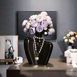 小众艺术插花花器新款 饰 陶瓷花瓶摆件客厅插花现代电视酒柜玄关装