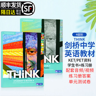 剑桥Cambridge 原版 Think 4级别学生书 练习册think思维FCE考试教辅外语课程培训青少年B2外语综合课程培训教材书籍初中英语教材