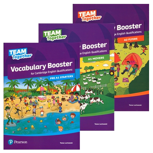 原版进口朗文培生Team Together1-2配套词汇书Vocabulary Booster pre A1 starters剑桥少儿英语Cambridge english qualifications