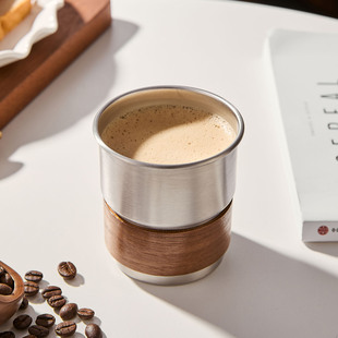 高颜值304不锈钢美式 咖啡杯随手杯带盖防烫户外露营杯泡茶水杯子