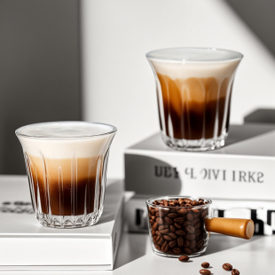 CLITON 玻璃咖啡杯高端精致Diyty杯子玻璃杯澳白咖啡浓缩杯拿铁杯