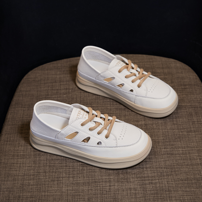 真皮复古板鞋女2025春秋新款大众