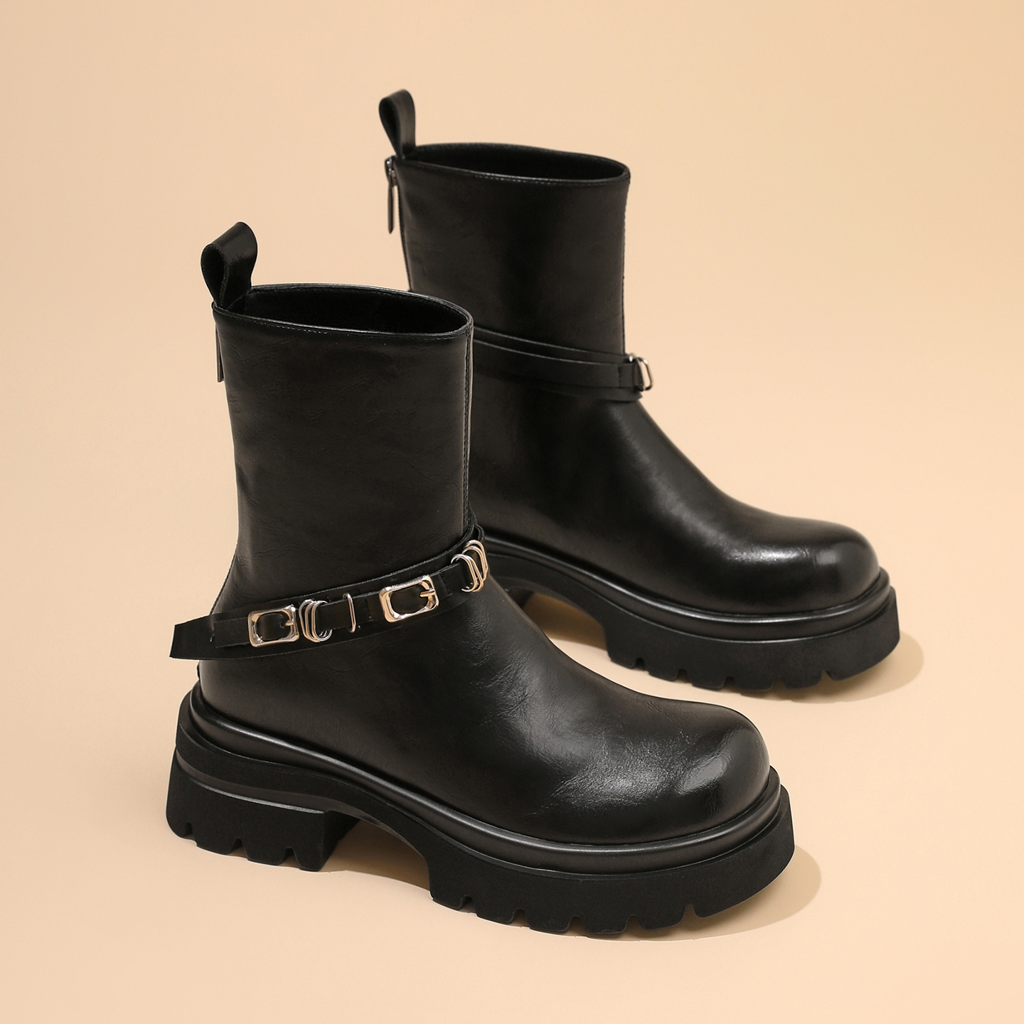 机车风复古短靴女2025年秋冬季