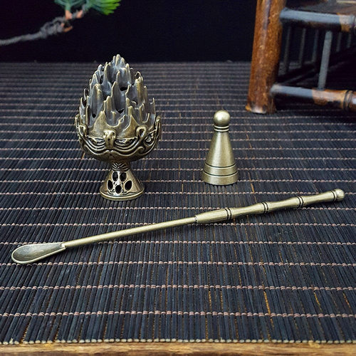 香插 合金大象莲花香插如意香插 便携式香座 家用迷你线博山香炉