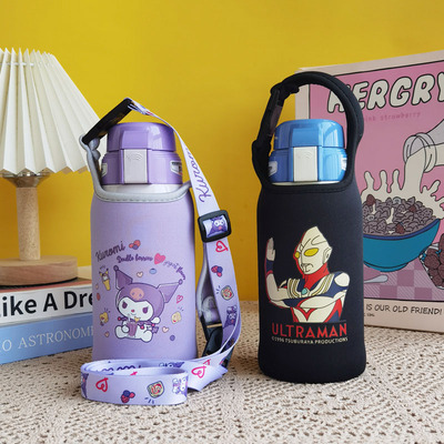 杯具熊儿童保温杯套斜挎保护套