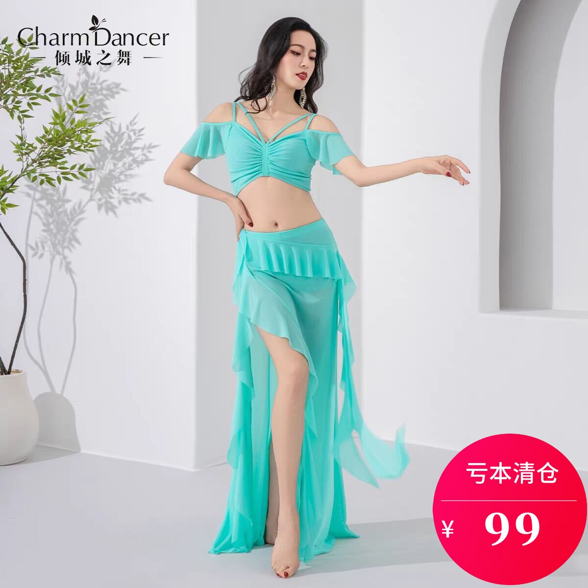 倾城之舞肚皮舞服装网纱练功套装