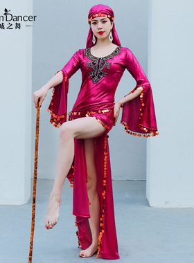 倾城之舞新款肚皮舞套装Saidi袍子个人团体民俗saidi表演出比赛服