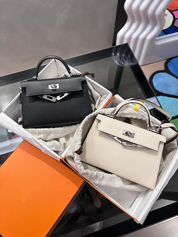 Kelly Mini 19 Epsom Dəri Çanta — Çiyin və Krossbody Modeli