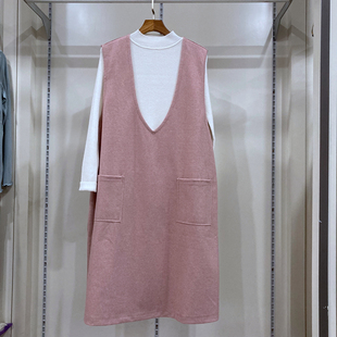 孕之彩秋冬两件套连衣裙背心裙套装知性孕妇装OL孕妇裙YWQ198025