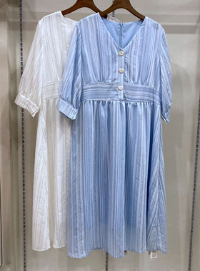 孕之彩春夏孕妇装气质款OL孕妇过膝长裙法式连衣裙YWQ271000