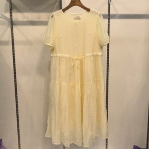 孕之彩孕妇夏装短袖连衣裙过膝