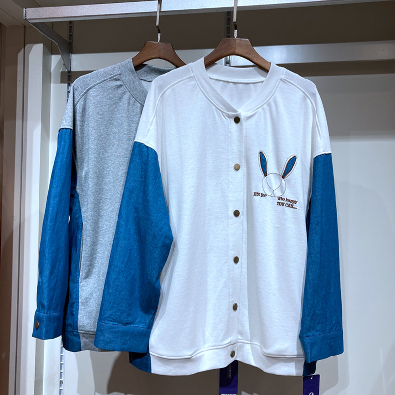 春装新款孕妇装孕之彩孕妇牛仔拼接上衣薄款棒球服外套YWS691280