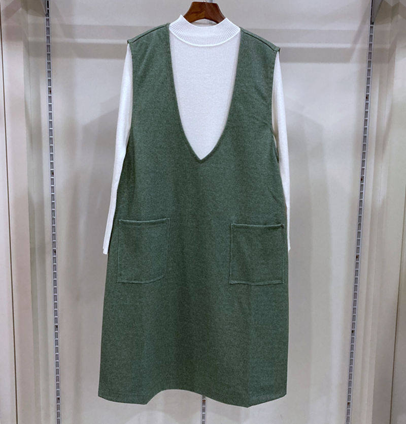 孕之彩秋冬两件套背心裙宽松孕妇中长裙子OL气质孕妇装YWQ198025