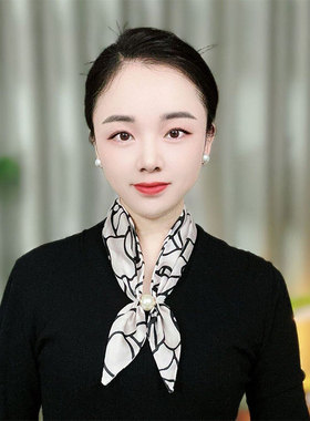 春夏新款缎面珍珠磁吸扣丝巾