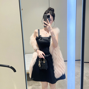 熊熊私服 水钻蝴蝶结立体收腰蓬蓬连衣裙 绝美内搭 甜美财阀