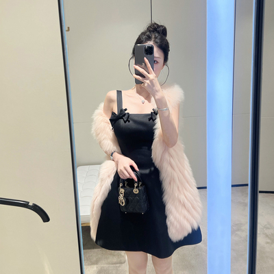 【甜美财阀】熊熊私服 水钻蝴蝶结立体收腰蓬蓬连衣裙 绝美内搭