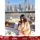 进阶版 干枯玫瑰 du家贵气V领钻饰进口天鹅绒小母貂皮草外套