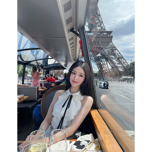 挂脖精致花边领连衣裙 许我耀眼蕾丝无袖 bear熊熊屋 露思裙