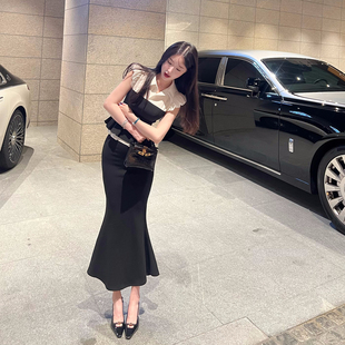 熊熊屋【鱼尾jk】又乖又气质 学院风拼色上衣鱼尾半裙 组合jk套装