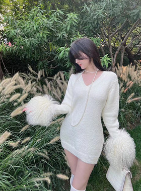 白雪公主南湘的皮草毛衣裙