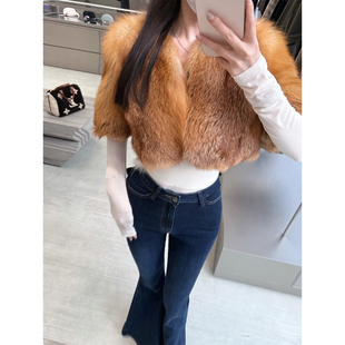 【中古红狐】完胜别家进口红狐狸毛真皮草/仿红狐环保皮草 双版本