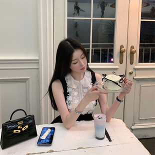 bear熊熊屋 甜美翻领蕾丝收腰显瘦伞摆连衣裙 甜心奥利 露思同款