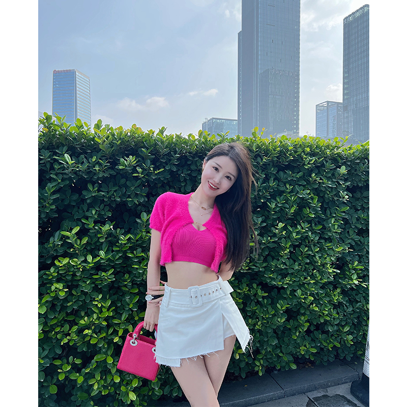熊熊硬核芭比超模同款貂毛上衣