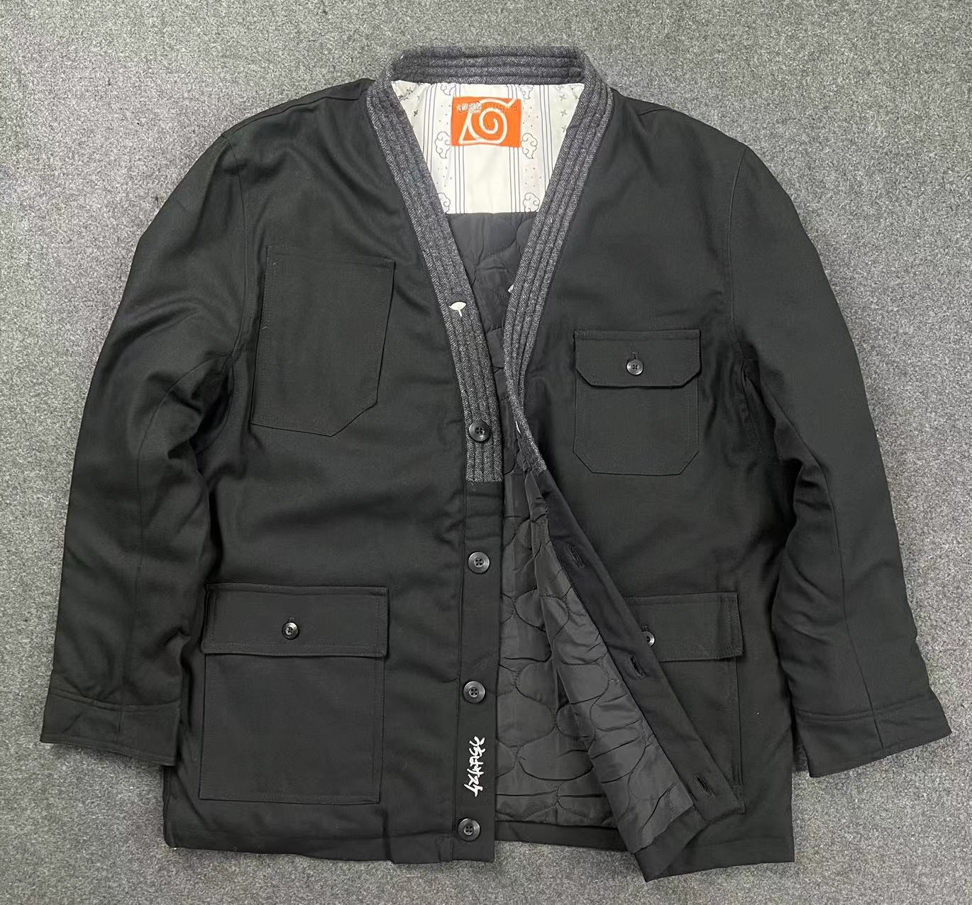 日系联名款细帆布刺绣棉衣外套