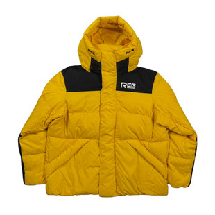 户外拼色90绒科技锁热内里羽绒服 运动防寒连帽高蓬羽绒面包服