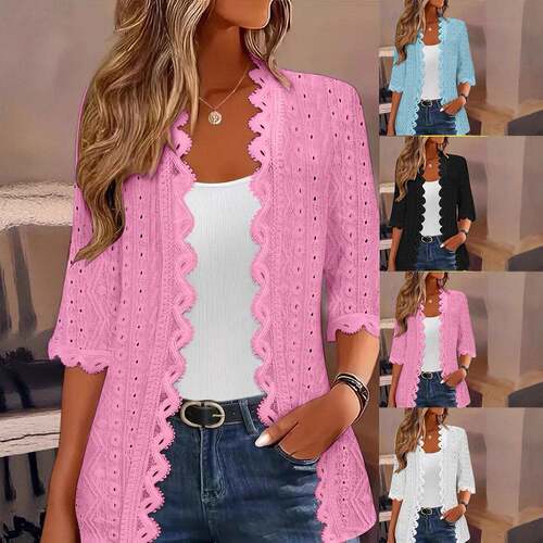 Women's Hollow Lace Cardigan Summer Breathable Sun