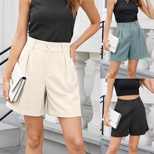 Women's Casual Shorts Set  Fit  Invisible Zipper Design
