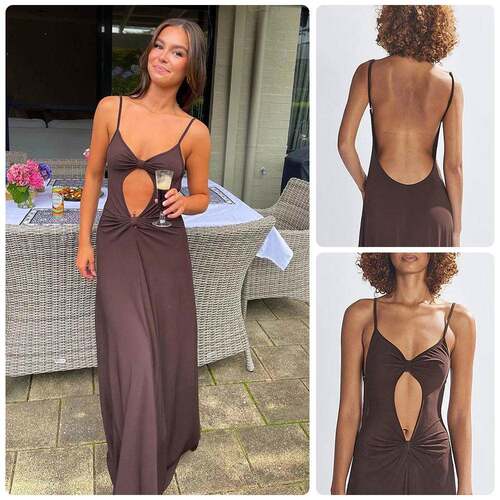 New Womens Hollow Backless Sleeveless Solid Color Sexy Beach