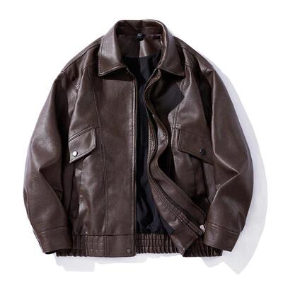 BIGWIG men's autumn and winter casual faux leather bomber